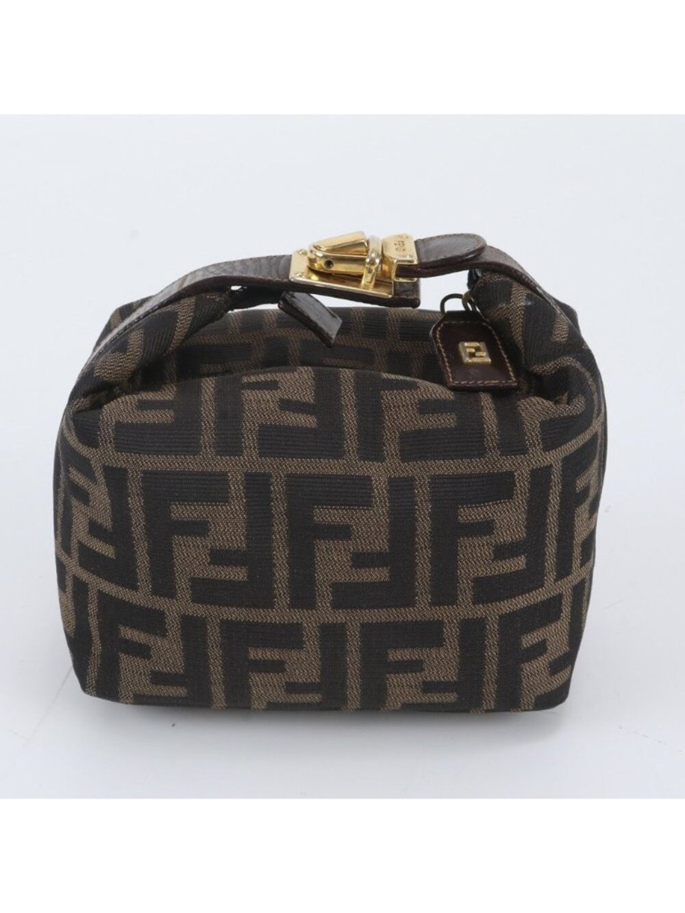 Fendi Zucca Mini Pouch Leather Nylon Handbag